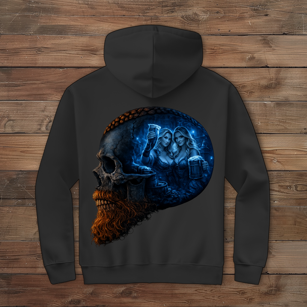 Herren Zipper Hoodie Alte Taverne im Schädelfundament blau