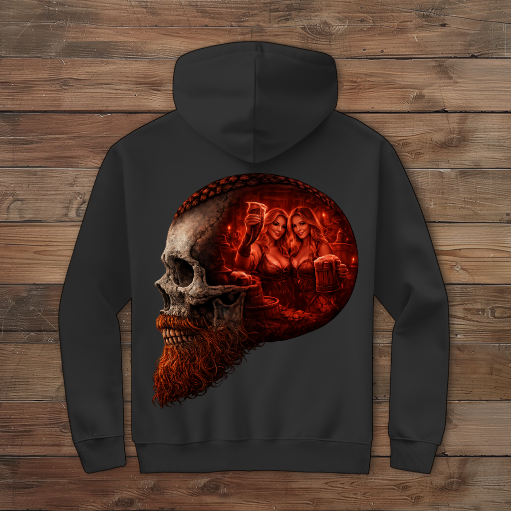 Herren Zipper Hoodie Alte Taverne im Schädelfundament rot