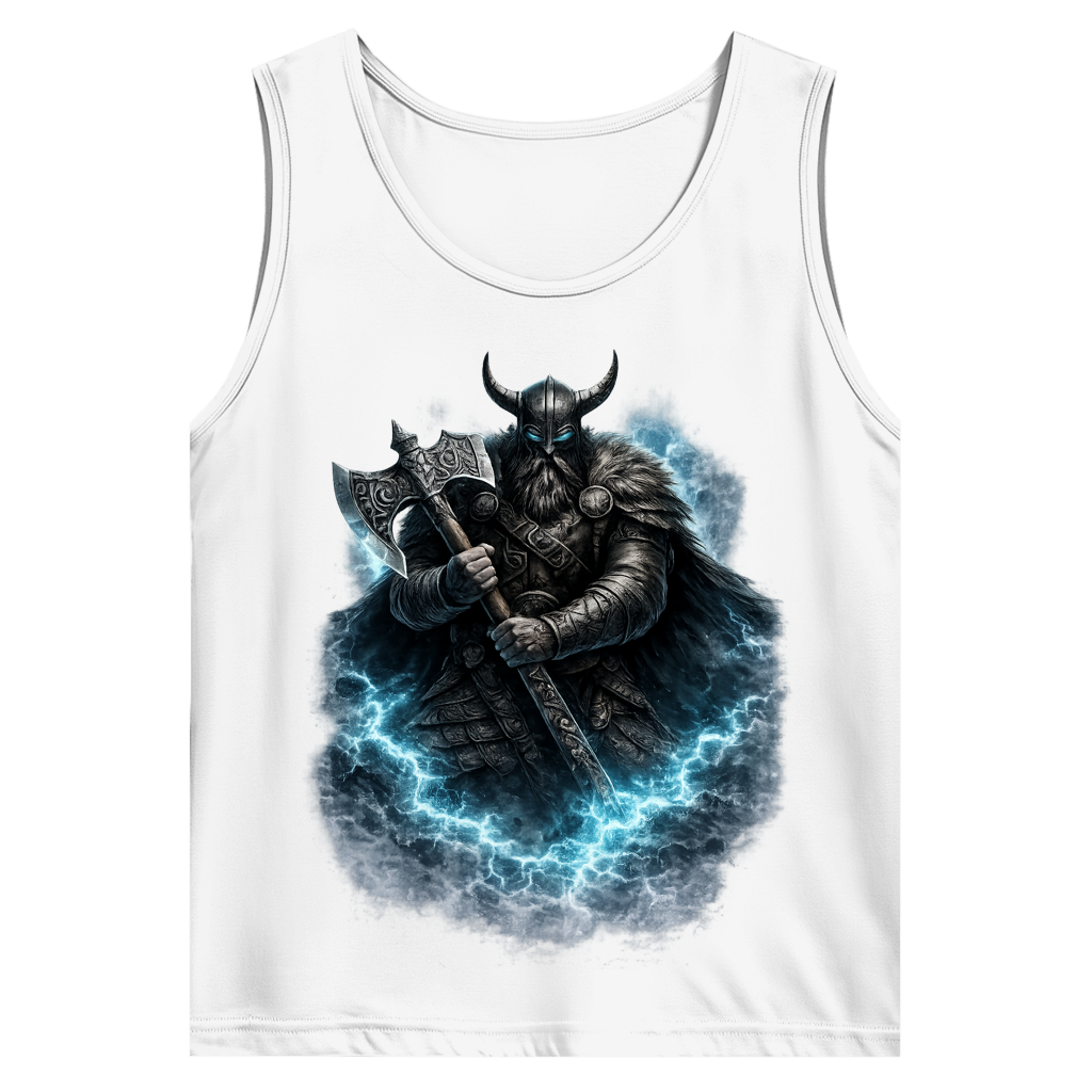 Herren Basic Tank Top Vikingerkrieger mit leuchtendem Axtkampf