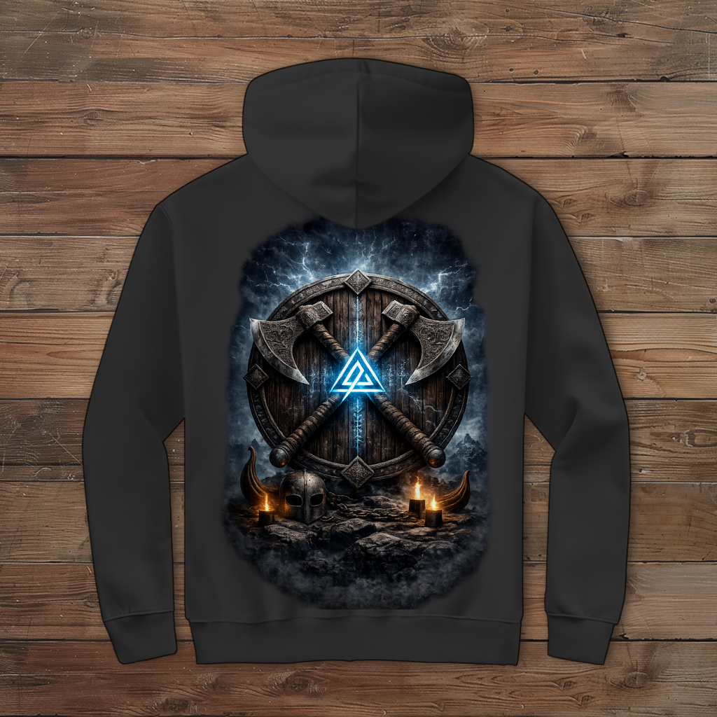 Herren Zipper Hoodie Vikingerbe im strahlenden Stromlicht