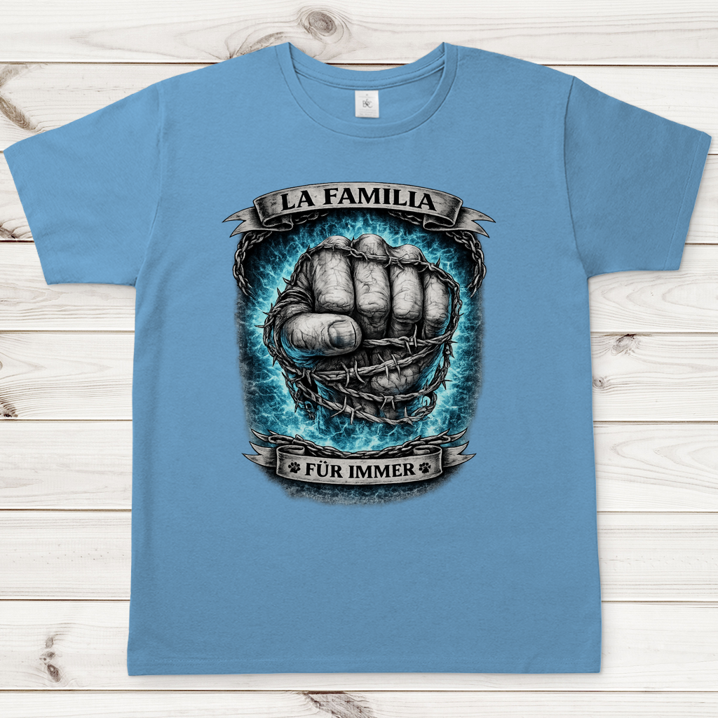 Herren T-Shirt La Familia für immer mit Dobermann