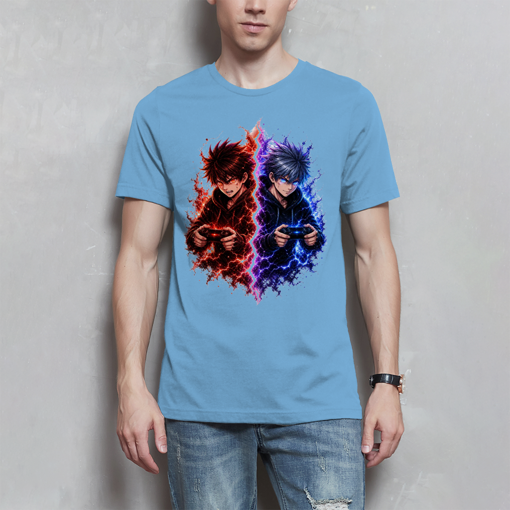 Herren T-Shirt Elektrische Rivalen im Kampf