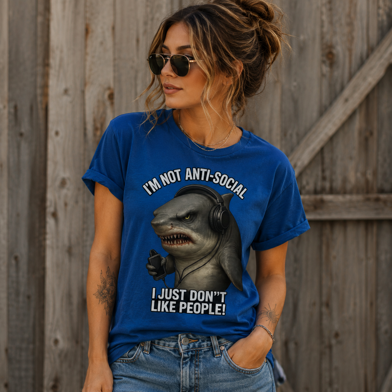 Damen T-Shirt Hate People Hai