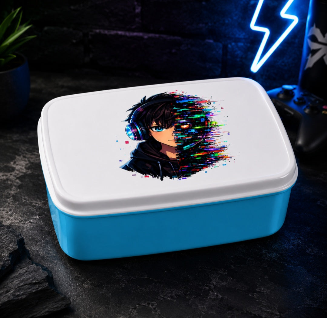 Lunchbox Zukunftsvision glitch-gespaltene Anime-Porträtbury
