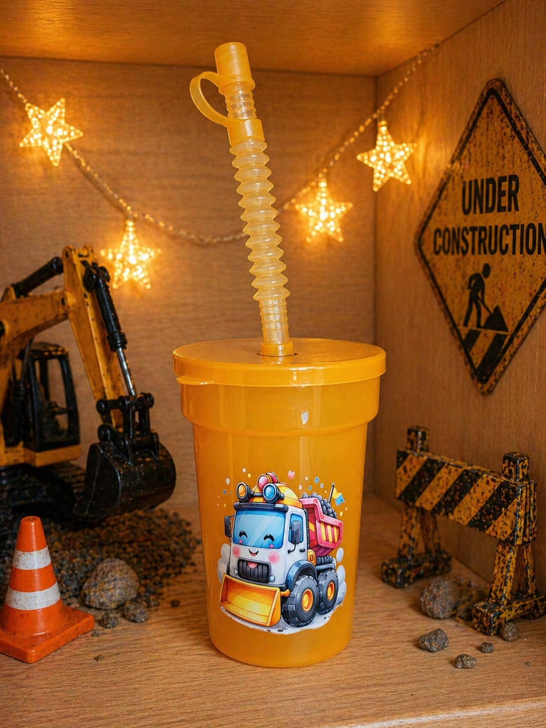 🚧 Baustellen Trinkbecher „Happy Dump Truck“ 🚜