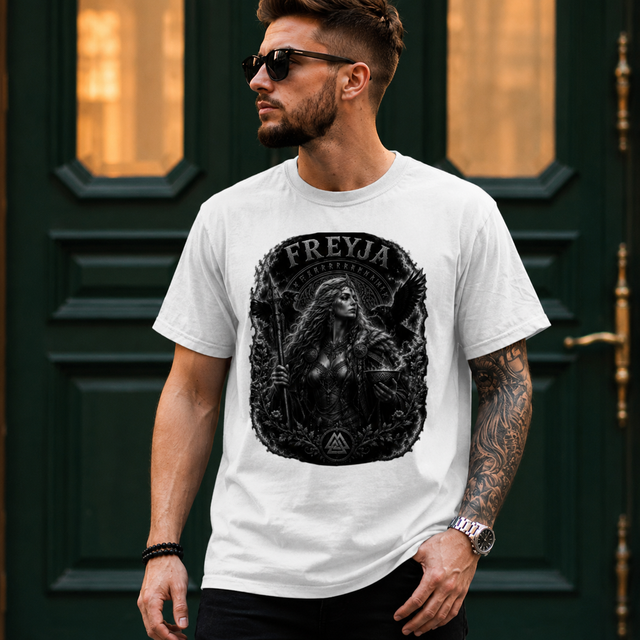 Herren T-Shirt Die Göttin Freyja in Norse Mythologie