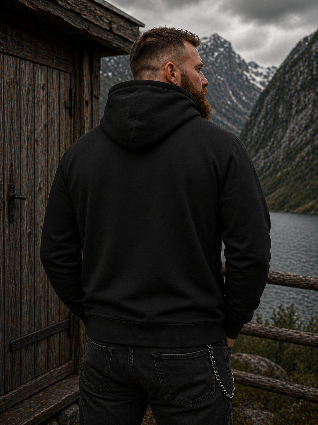 Herren Hoodie Leuchtender Baum im Schädelinneren blau