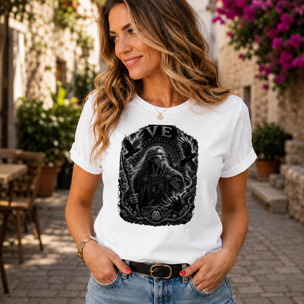 Damen T-Shirt Ve Mächtige Rune und mystische Energie