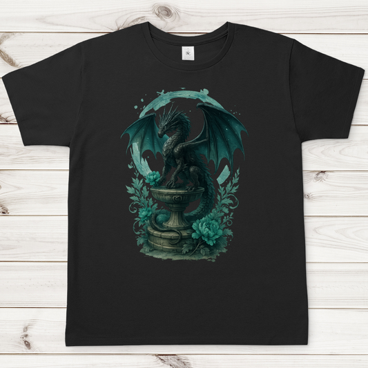 Herren T-Shirt Drache auf Podest, Türkis