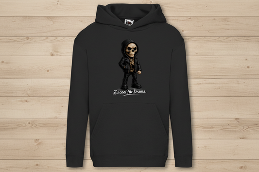Kids Basic Hoodie Zu cool für Drama Skelett Teenager