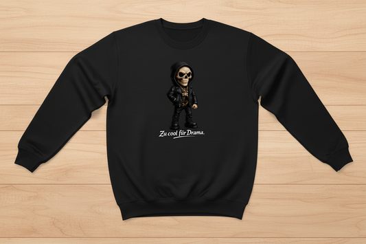 Kinder Sweatshirt Zu cool für Drama Skelett Teenager