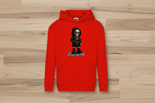 Kids Basic Hoodie Ich mach mein Ding Skelett Teenager Girl