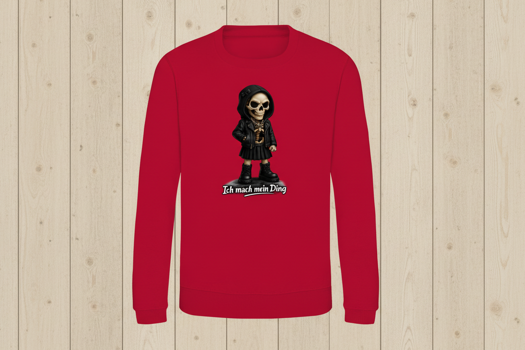 Kinder Sweatshirt Ich mach mein Ding Skelett Teenager Girl