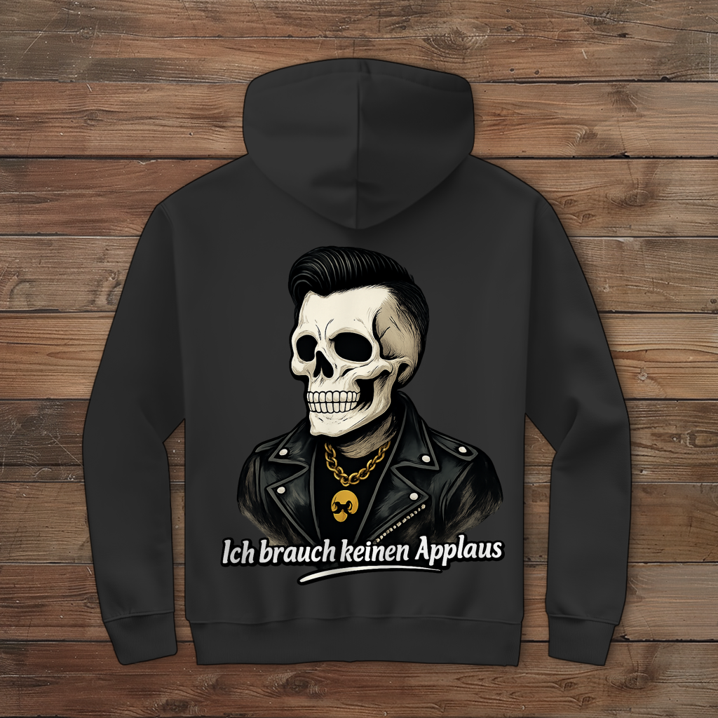 Herren Zipper Hoodie Ich brauche keinen Applaus Schädel Mann