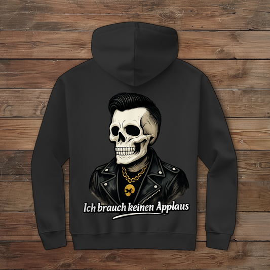 Herren Zipper Hoodie Ich brauche keinen Applaus Schädel Mann