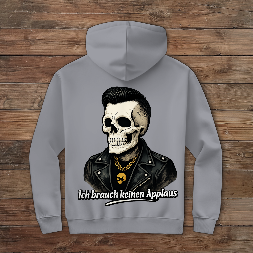 Herren Zipper Hoodie Ich brauche keinen Applaus Schädel Mann