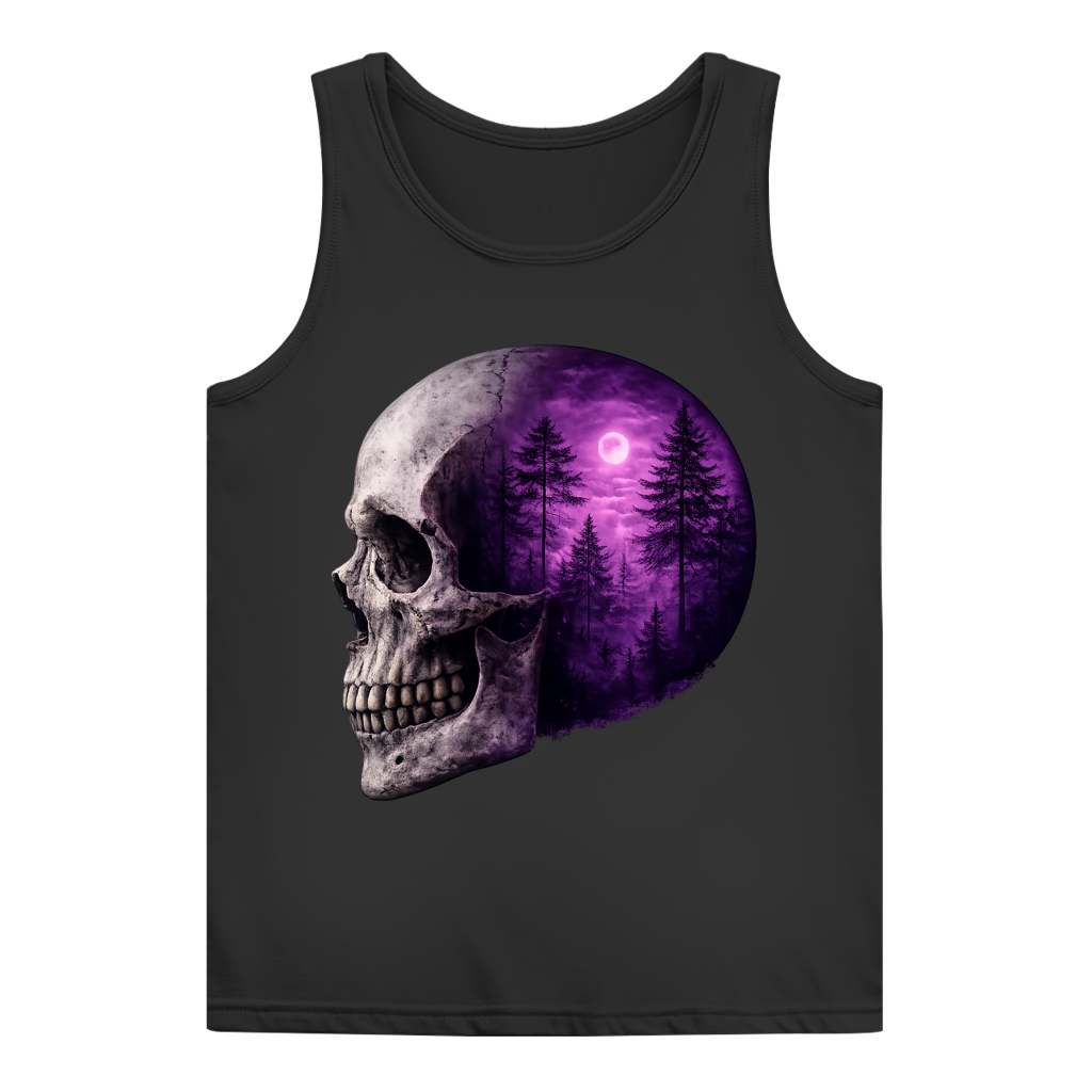 Damen Basic Tank Top Schädel Wald lila