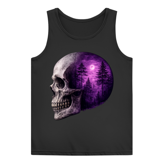 Damen Basic Tank Top Schädel Wald lila