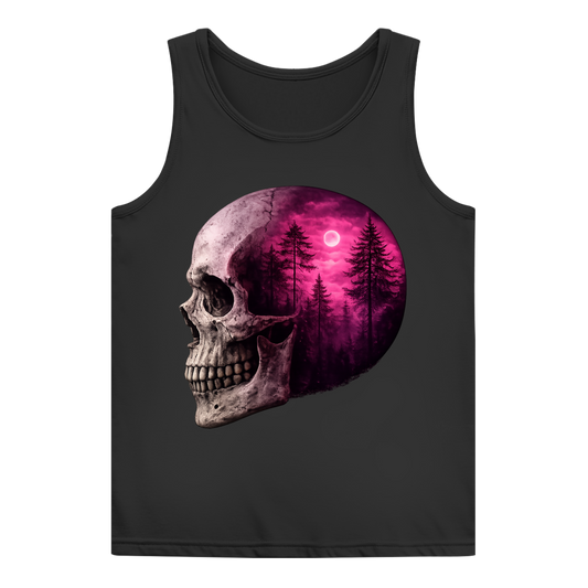 Damen Basic Tank Top Schädel Wald Pink