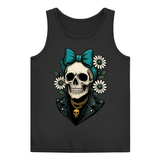 Damen Basic Tank Top Skelett Frau Gänseblümchen
