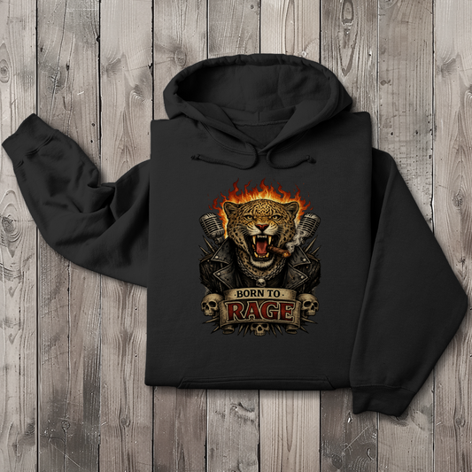 Herren Hoodie Leopard Born To RAGE