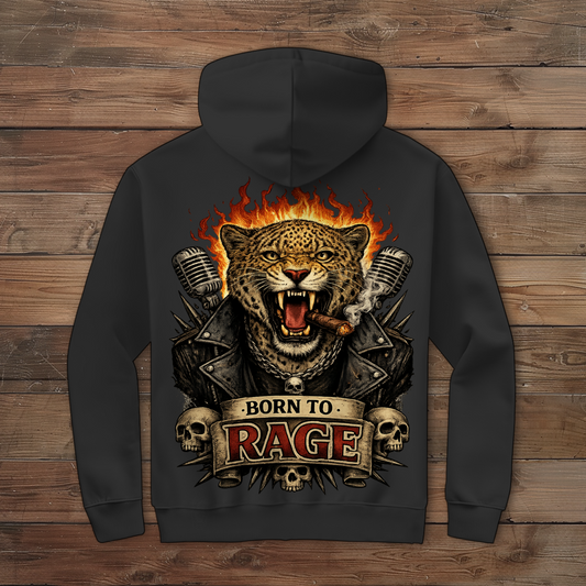 Herren Zipper Hoodie Leopard Born To RAGE