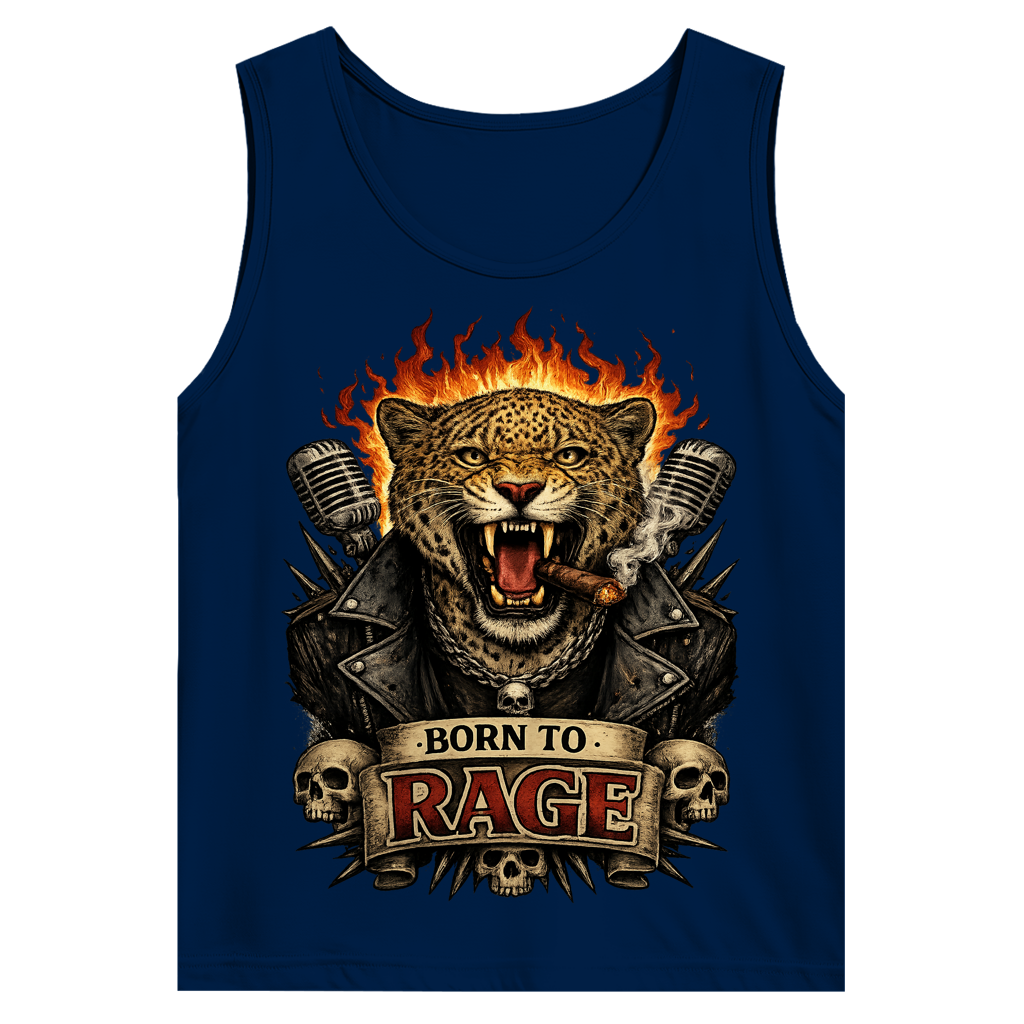 Herren Basic Tank Top Leopard Born To RAGE