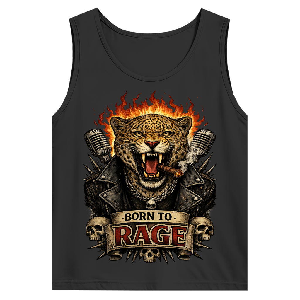 Herren Basic Tank Top Leopard Born To RAGE