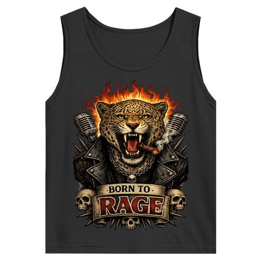 Herren Basic Tank Top Leopard Born To RAGE