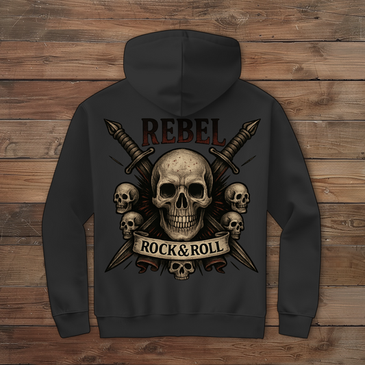 Herren Zipper Hoodie REBEL Rock&Roll