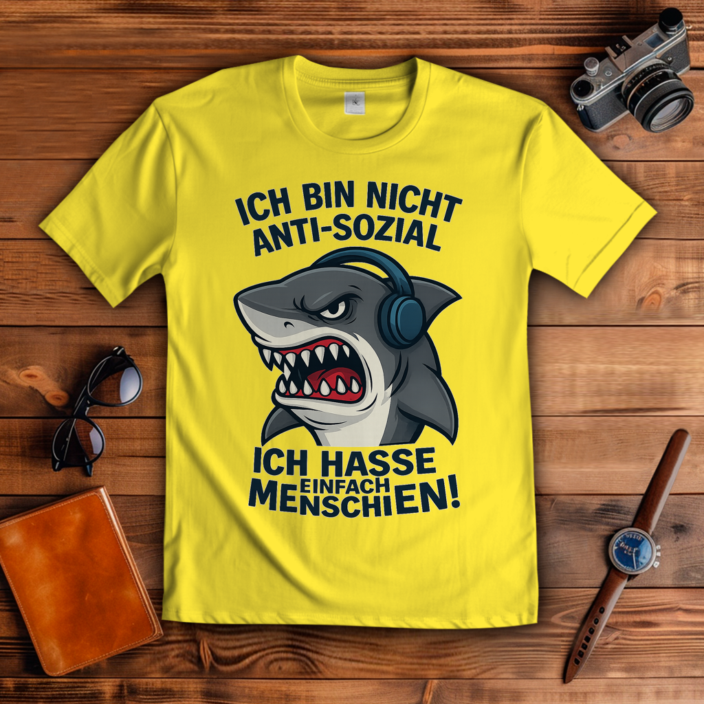 Herren T-Shirt Hasse Menschen Hai