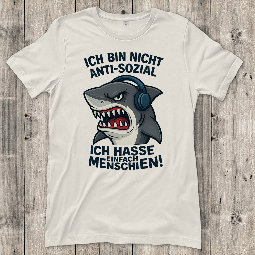 Damen T-Shirt Hasse Menschen Hai