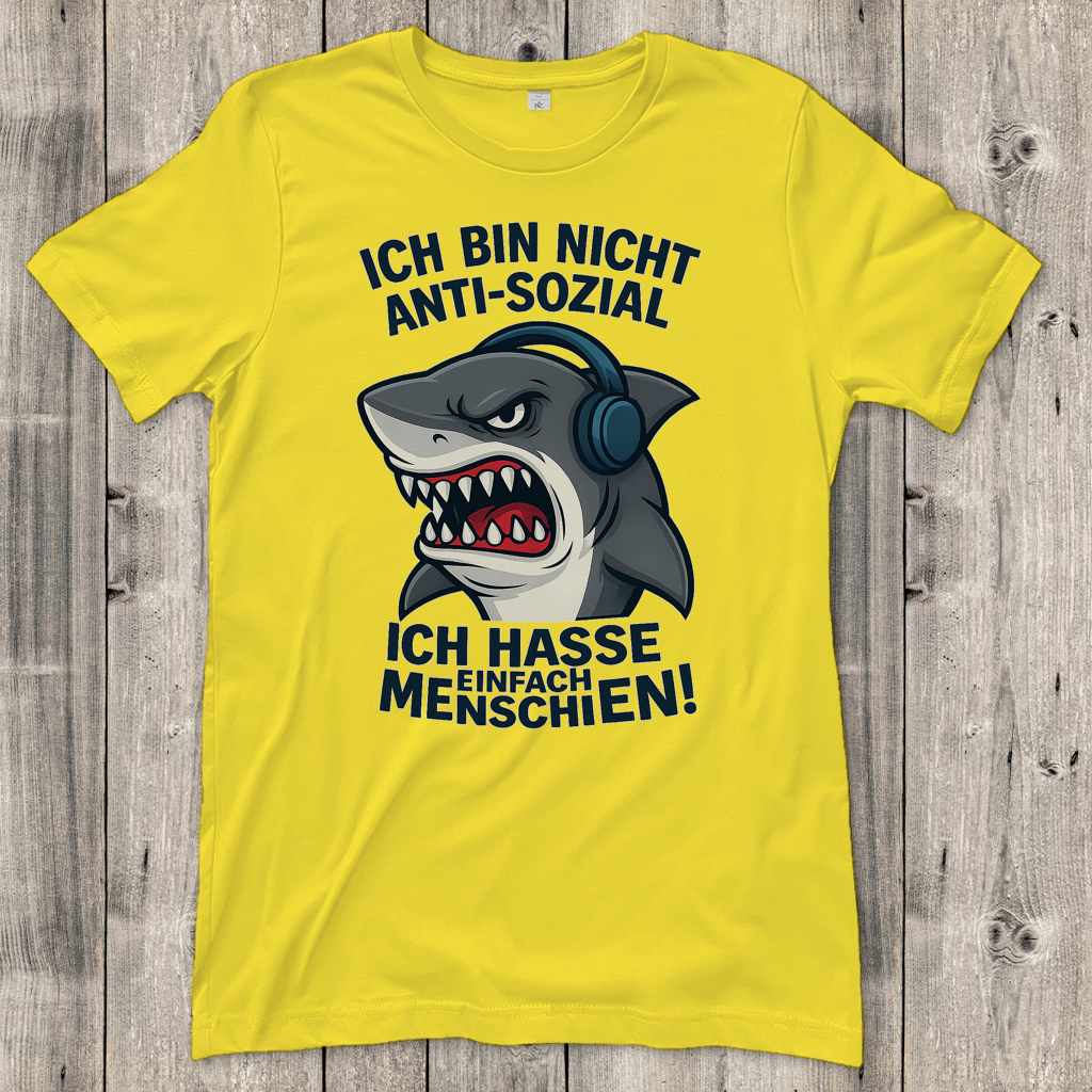Damen T-Shirt Hasse Menschen Hai