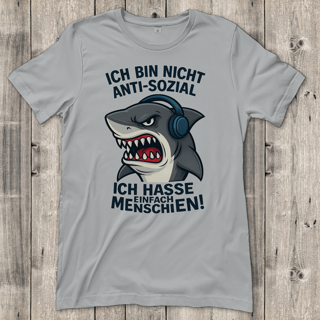 Damen T-Shirt Hasse Menschen Hai