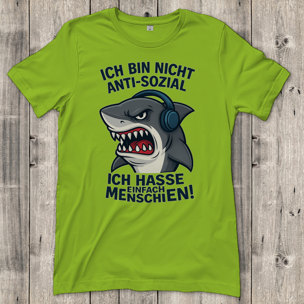Damen T-Shirt Hasse Menschen Hai