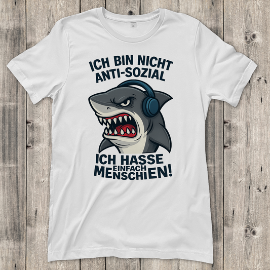 Damen T-Shirt Hasse Menschen Hai