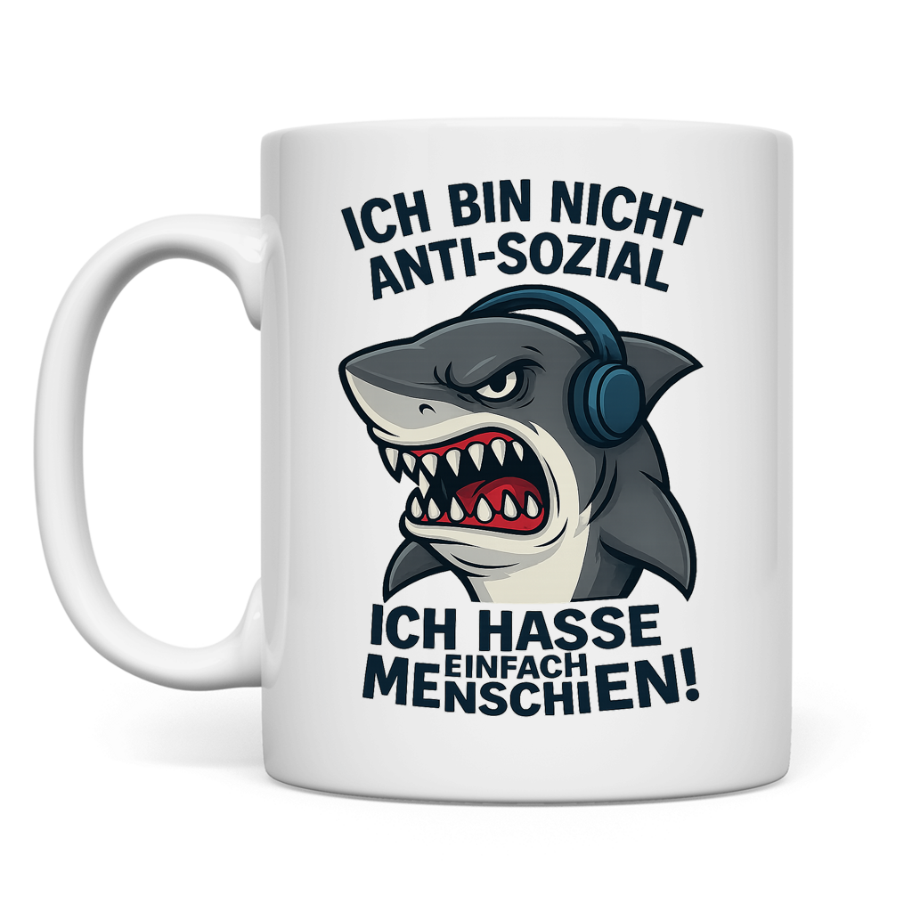 Tasse Hasse Menschen Hai