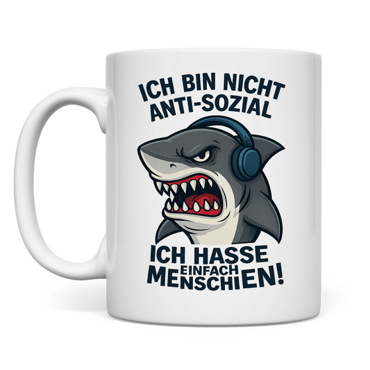 Tasse Hasse Menschen Hai