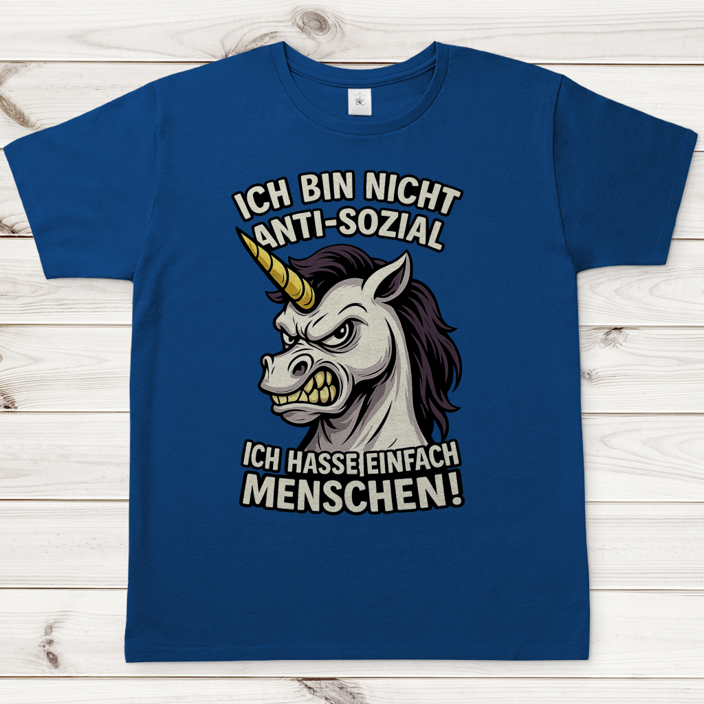 Herren T-Shirt Hasse Menschen Einhorn