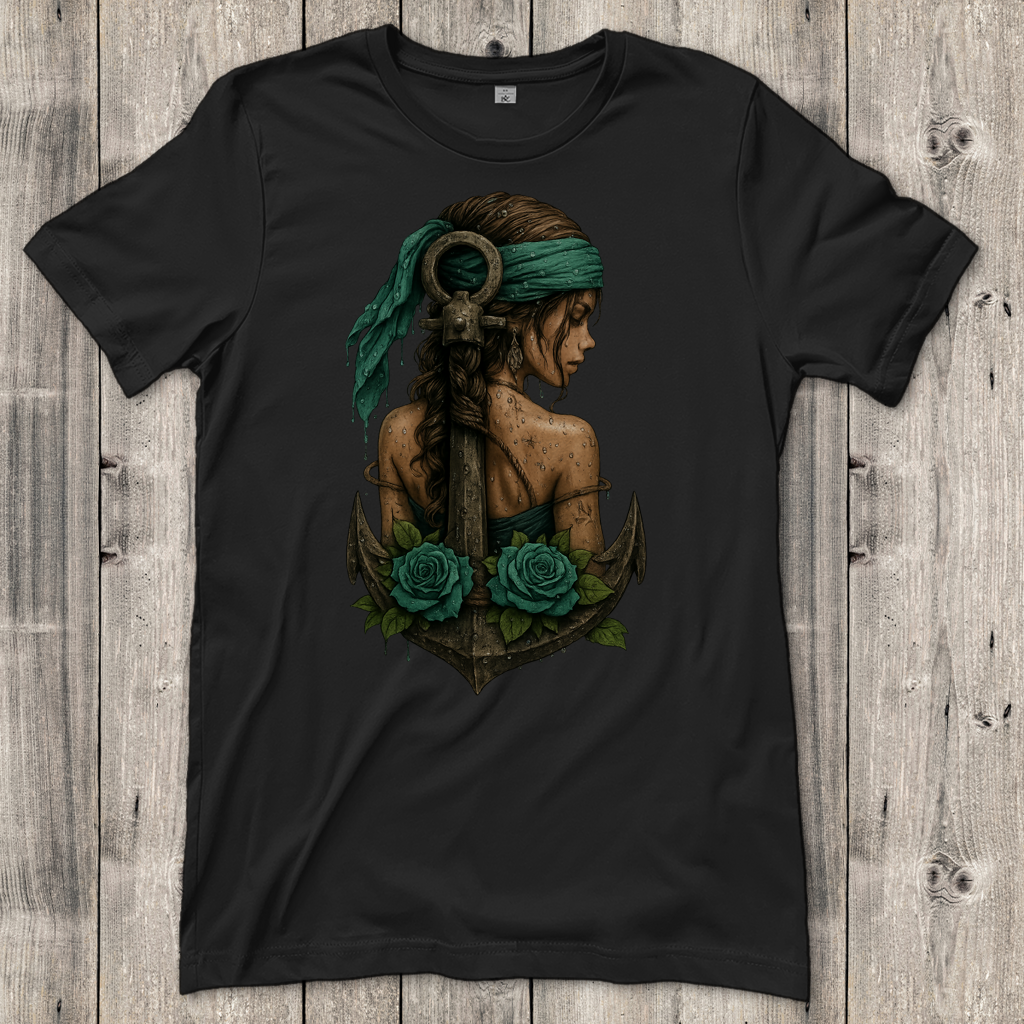 Damen T-Shirt Frau Anker Türkis