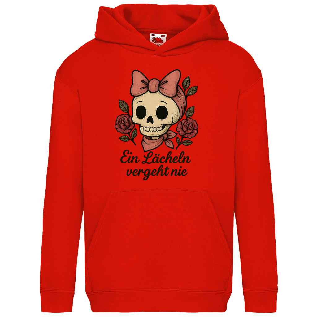 Kids Basic Hoodie Skelett Mädchen Ein Lächeln vergeht nie