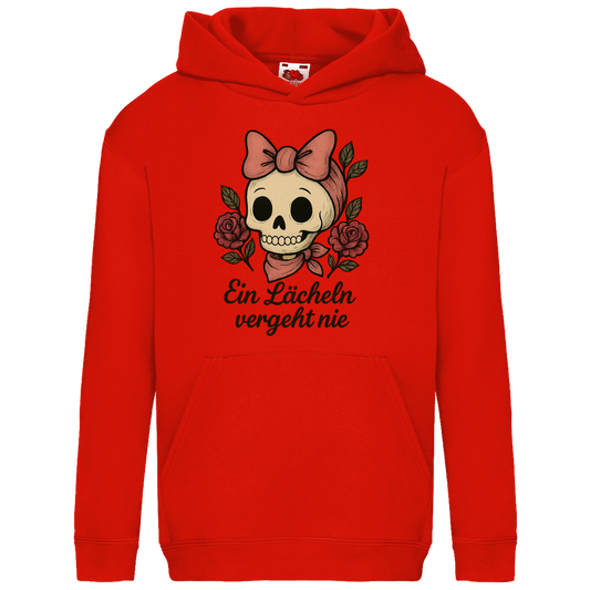 Kids Basic Hoodie Skelett Mädchen Ein Lächeln vergeht nie