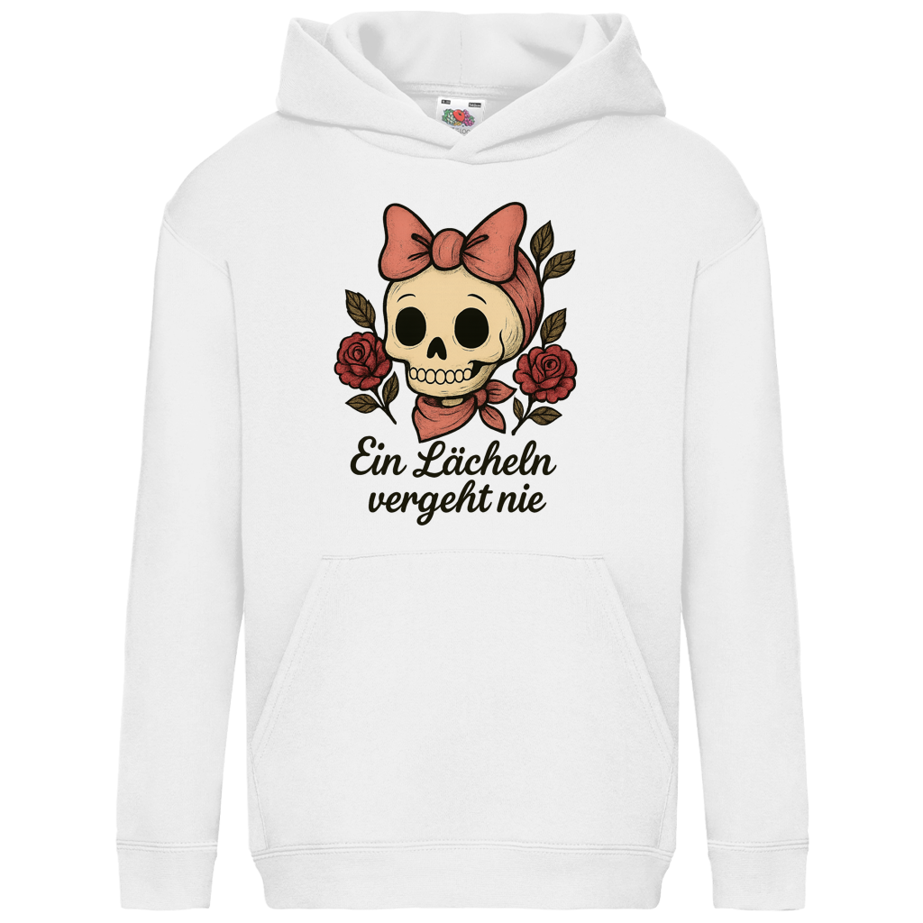 Kids Basic Hoodie Skelett Mädchen Ein Lächeln vergeht nie