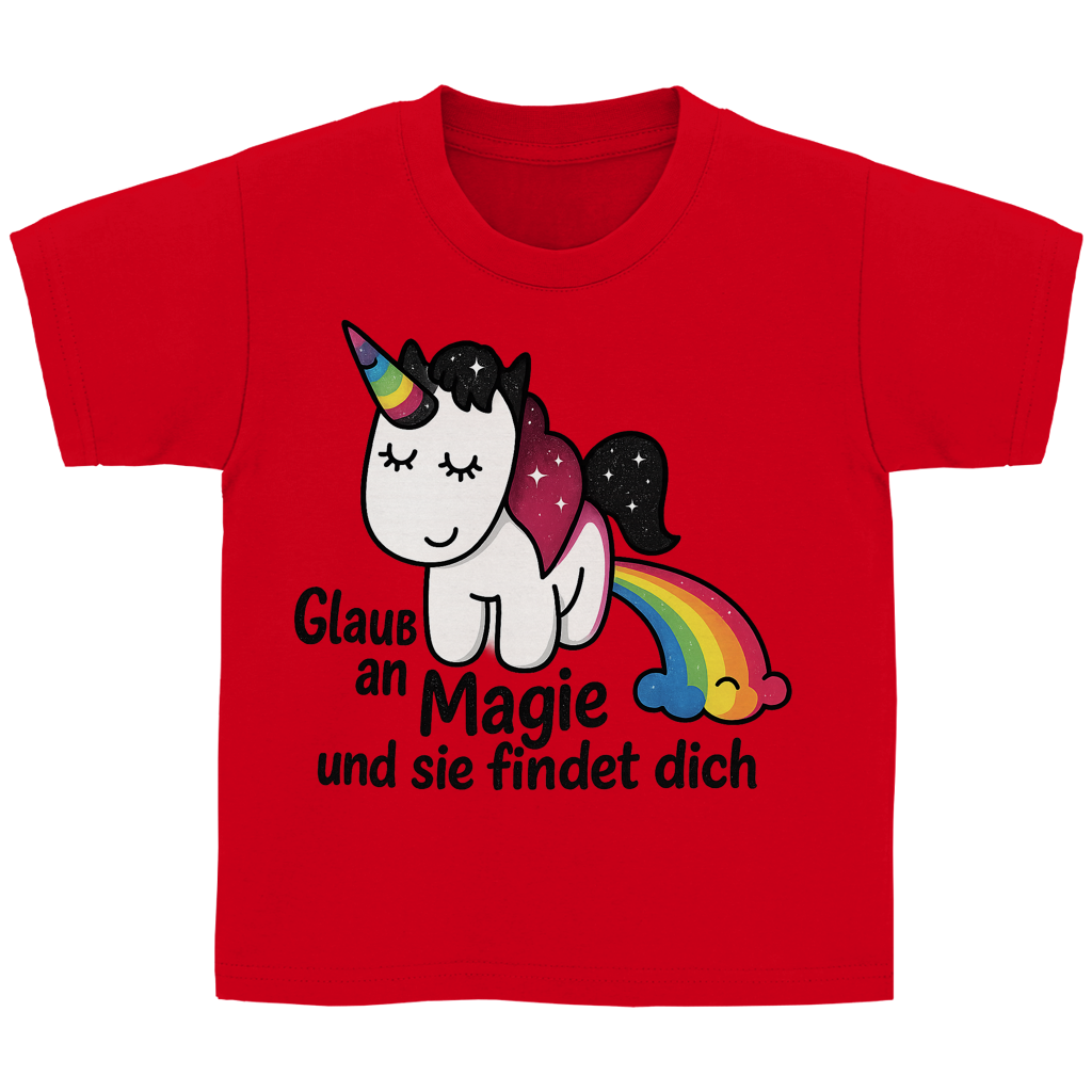 Kinder Basic T-Shirt Einhorn Magie findet dich