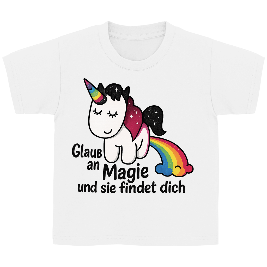 Kinder Basic T-Shirt Einhorn Magie findet dich