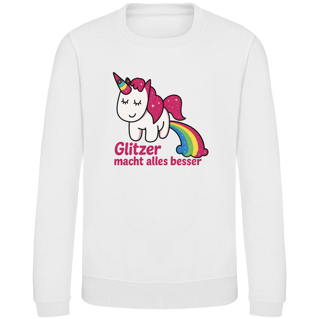 Kinder Sweatshirt Einhorn Glitzer macht alles besser