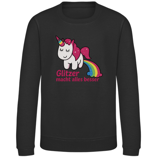 Kinder Sweatshirt Einhorn Glitzer macht alles besser