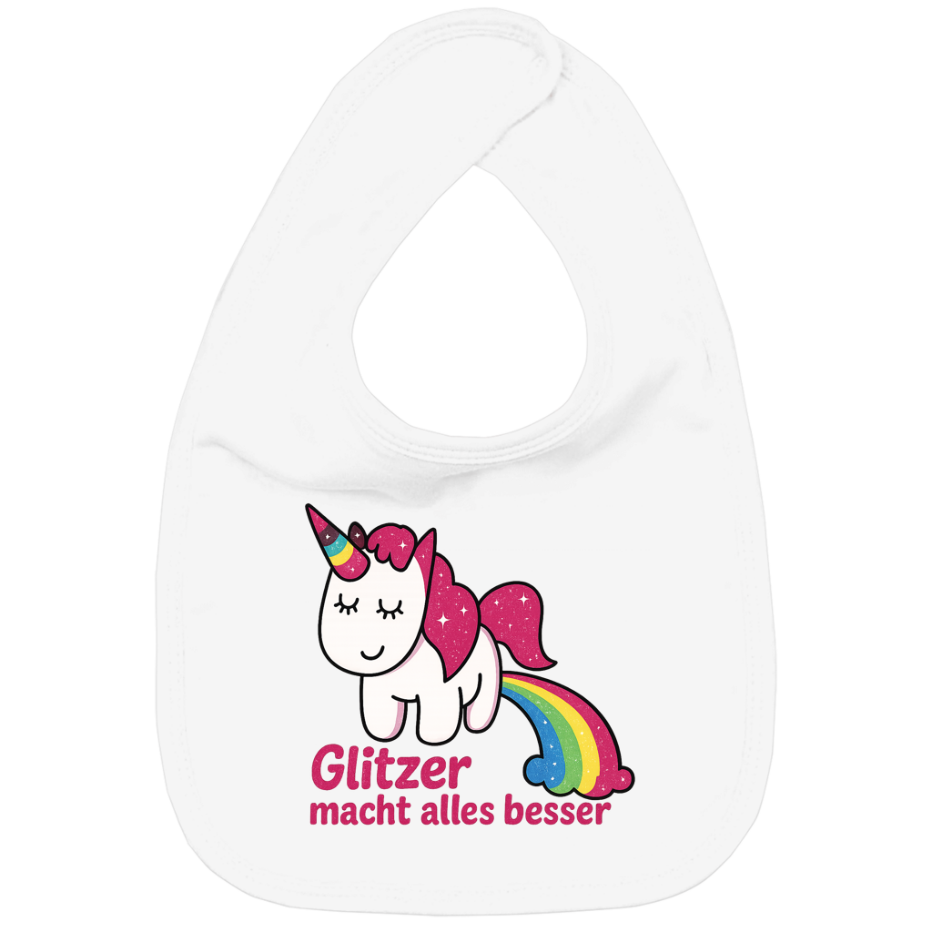 Kinder Bio Lätzchen Einhorn Glitzer macht alles besser