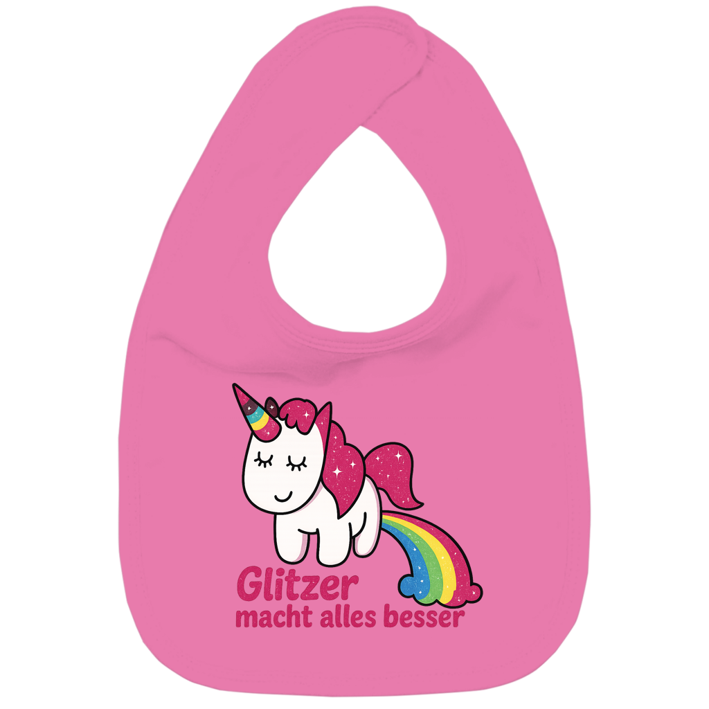 Kinder Bio Lätzchen Einhorn Glitzer macht alles besser