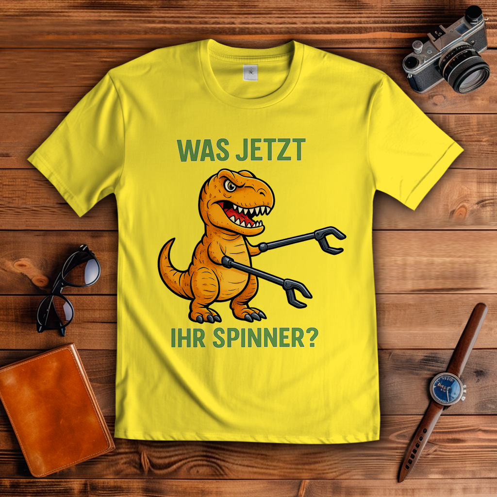 Herren T-Shirt Dino orange Was jetzt ihr Spinner